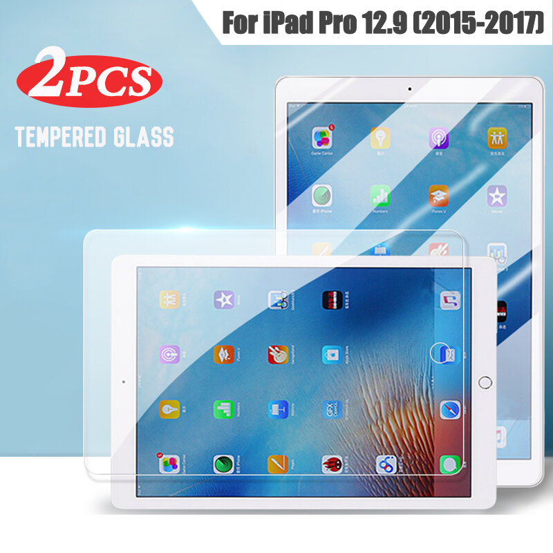 Pelindung Layar Kaca Tempered 9H untuk iPad Pro 12.9 2017 Pelindung Kaca 12.9 ''2015 A1652 A1671 Film Pelindung Anti Gores