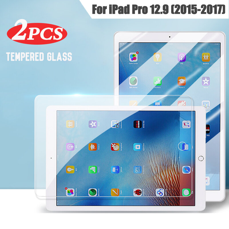 Protector de pantalla de vidrio templado 9H para iPad Pro 12,9 2017, Protector de vidrio de 12,9 ''2015 A1652 A1671, película protectora antiarañazos