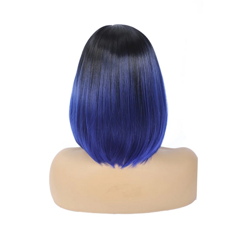 Modna peruka krótkie włosy z rozstającymi kolorową główką z włókien chemicznych wysokotemperaturowa jedwabna peruka damska nakrycie głowy, F