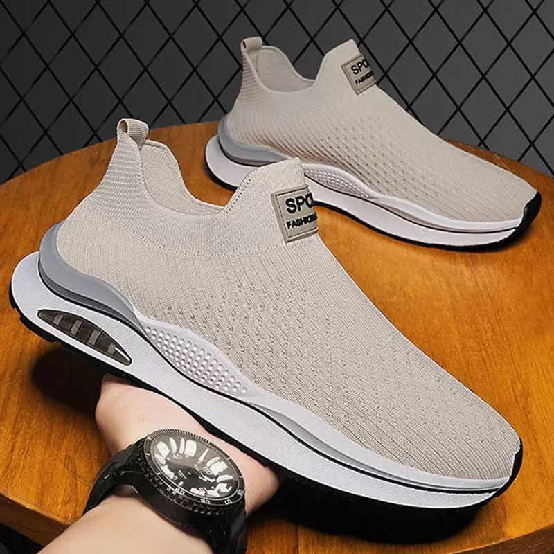 2024 New Fashion Men's Sneakers Breathable Trend Style Spring Summer Man Sneaker Mesh Fabric Slip on Comfy Male Sport Shoes