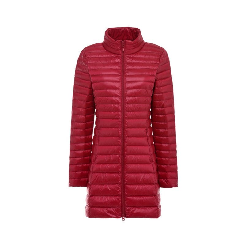 여성용 2023 초경량 후드 퍼퍼 재킷, 방풍 따뜻한 파카, 화이트 덕 롱 다운 코트, 가을, 겨울