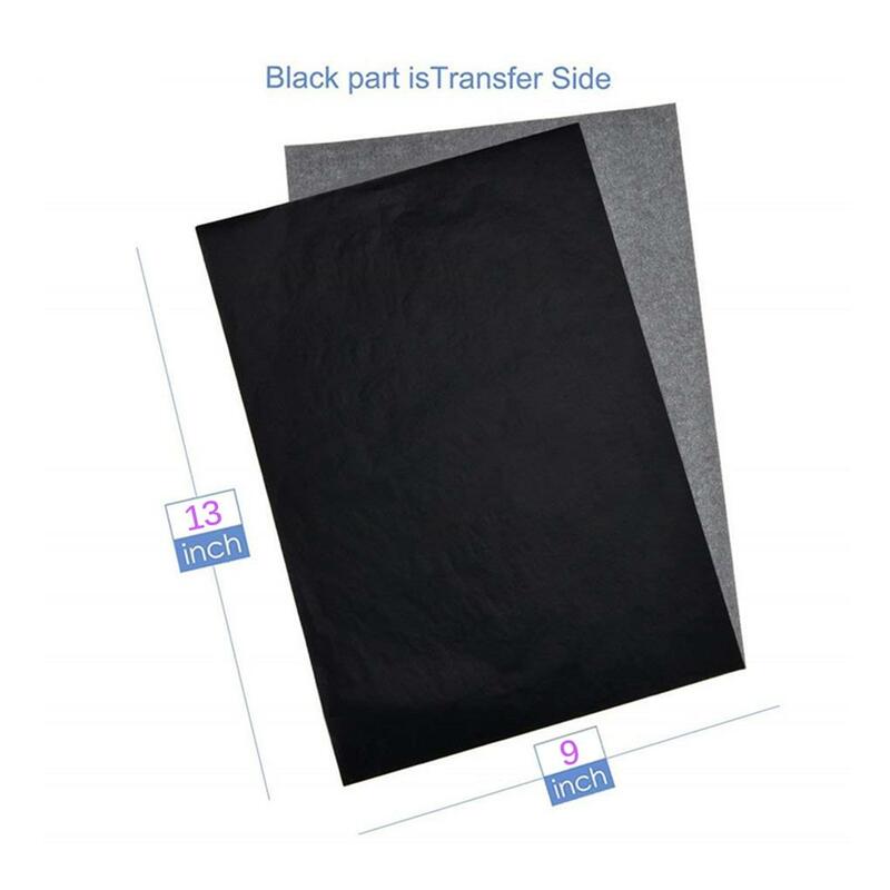 กระดาษคาร์บอนสีดำ25ชิ้นสำหรับลอกลายกระดาษกราไฟท์อุปกรณ์สำนักงานที่มีการถ่ายโอนแสงเพียงพอ