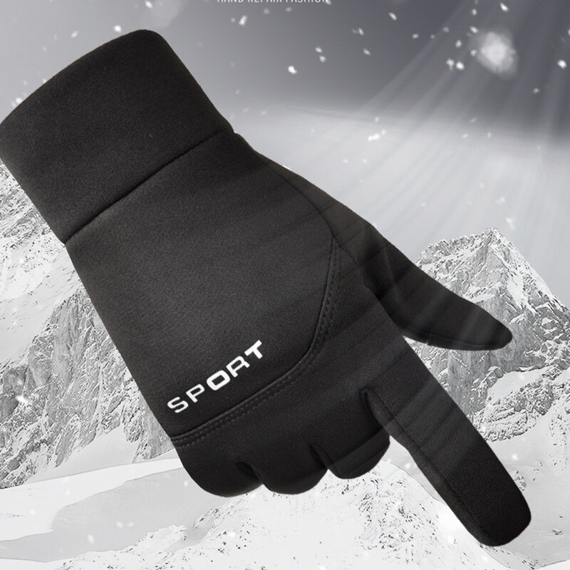 Zwarte Waterdichte Handschoenen Winter Warm Fietsen Buitensporten Hardlopen Motorfiets Ski Touchscreen Snowboardhandschoenen Heren 2023