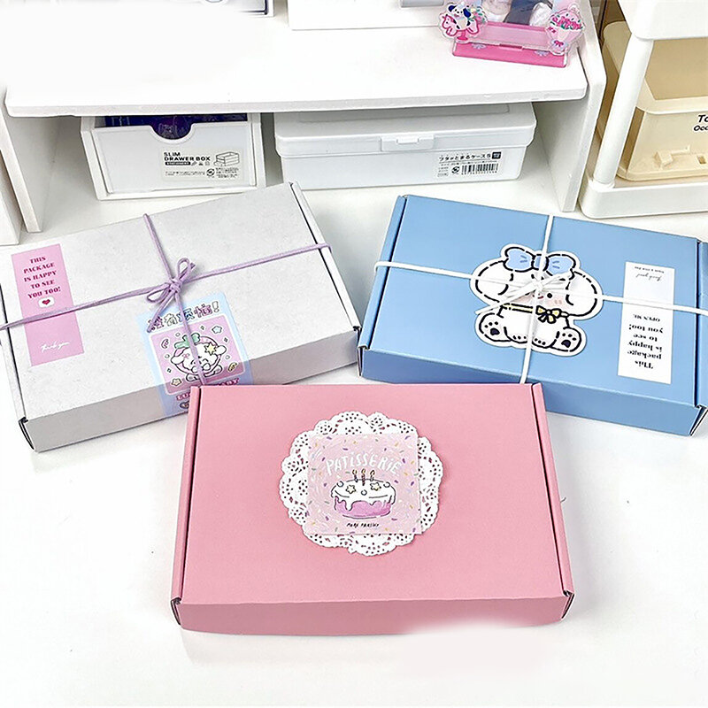 5 Pcs Macaron Simple Packing Courier Box Recyclable Logistics Shipping Gift Wrapping Corrugated Boxes For Small Businesses