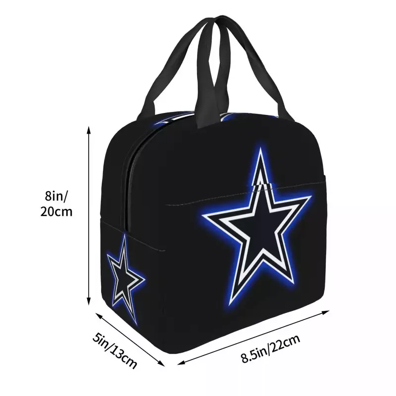 Cowboy Star-fiambrera térmica impermeable para mujeres y niños, bolsa de almuerzo con aislamiento térmico para alimentos, bolsas de mano reutilizables para el trabajo escolar y Picnic