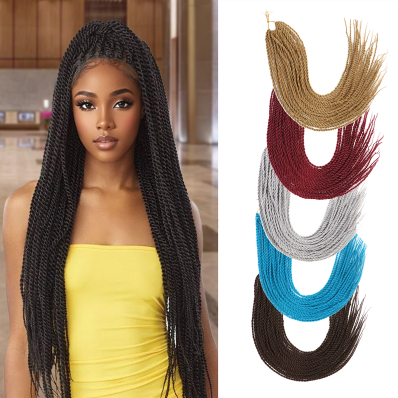 24 Inches Zizi Braids Wigs Fashion Trends African Dirty Braids Chemical Fiber Synthetic High Temperature Silk Two Strand Braid