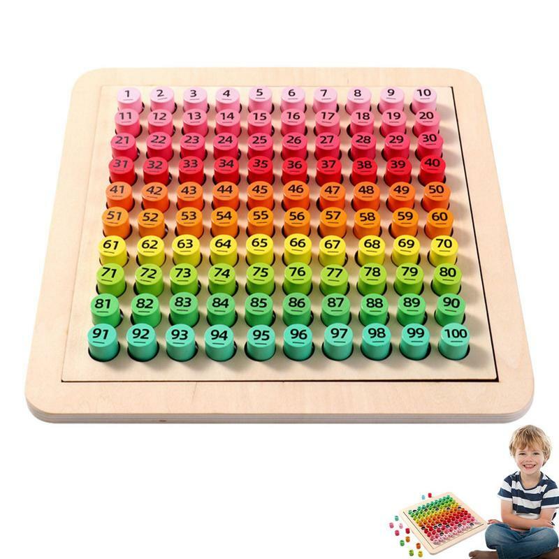 Montessori Matemática Cem Tábua, Matemática Montessori De Madeira, Jogos de Números, Toy Learning, 1-100