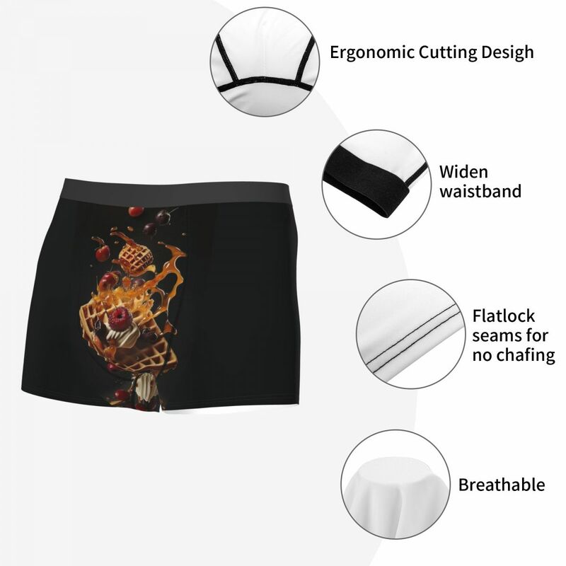 Nootachtige Chocolade Ijs Wafel Heren Boxershorts, Zeer Ademend Ondergoed, Topkwaliteit Shorts Met 3D-print Cadeau-Idee