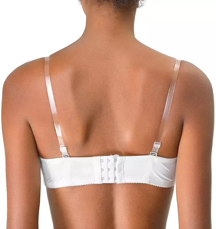 Kobiety przezroczyste ramiączka biustonosza niewidoczny przezroczysty elastyczny biustonosz pas paski na ramionach regulowana bielizna akcesoria intymne