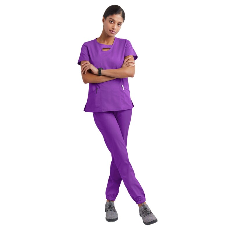 New Design Hospital Scrubs Set Nursing Spandex And Stretch Medical Uniforms Nurse Uniform Fit Scrubs Women Scrubs Sets