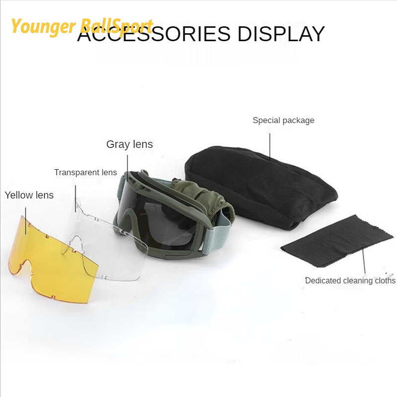 New Tactical Airsoft Paintball Goggles Windproof Anti Fog CS Protection Goggles Special Forces Fits for Tactical Helmet Shooting