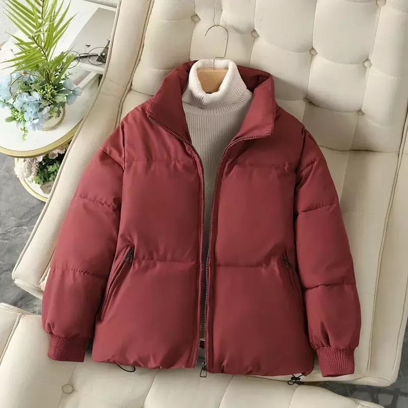 여성용 파카 코트 재킷, 따뜻한 퍼퍼 재킷, 스탠드 칼라, 하라주쿠 외투, 루즈 패딩 조끼, 한국 가을, 가을, 겨울