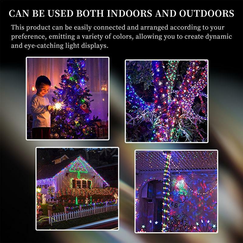 Luces centelleantes para exteriores, cuerda de luces inteligentes para exteriores, impermeables, controladas por aplicación