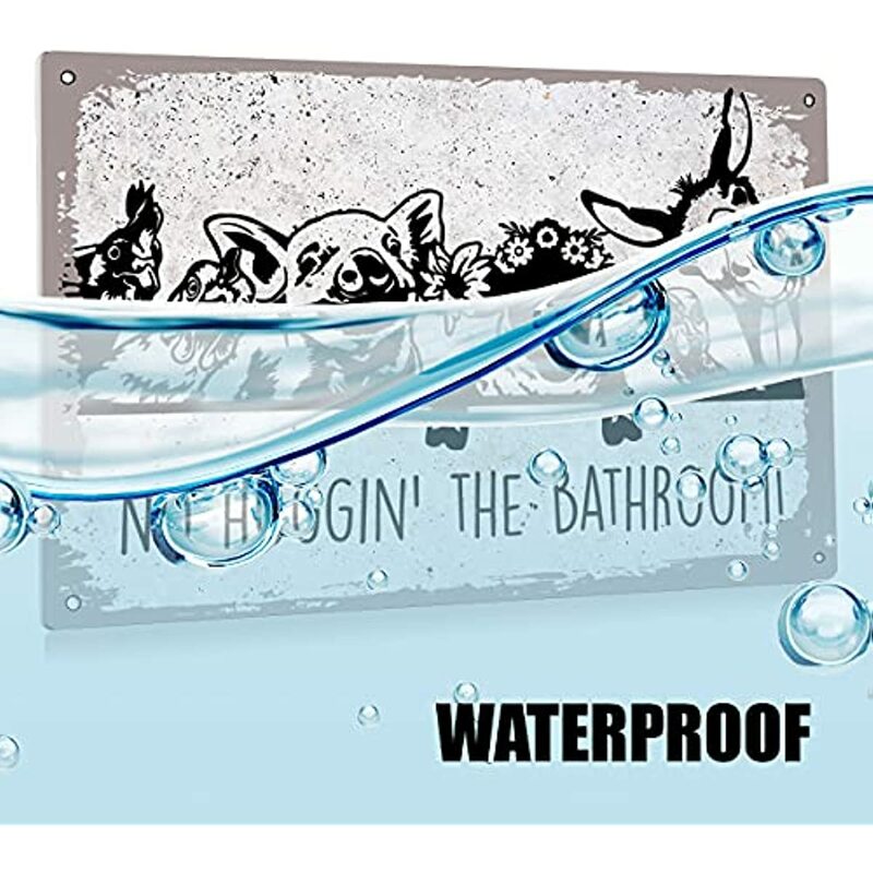 Забавная металлическая жестяная настенная табличка «No Hoggin» для ванной комнаты с изображением животных для туалета, уборной, ванной комнаты 8x12 дюймов