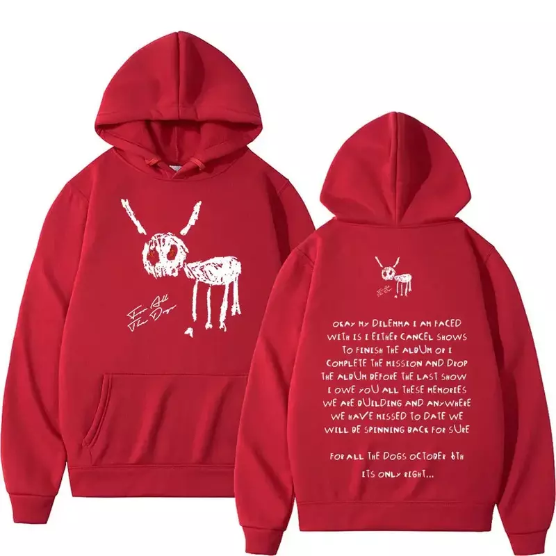 Rapper Drake Voor Alle Honden Brief Hoodie Heren Hiphop Vintage Pullover Sweatshirt Mode Casual Oversized Streetwear Met Capuchon