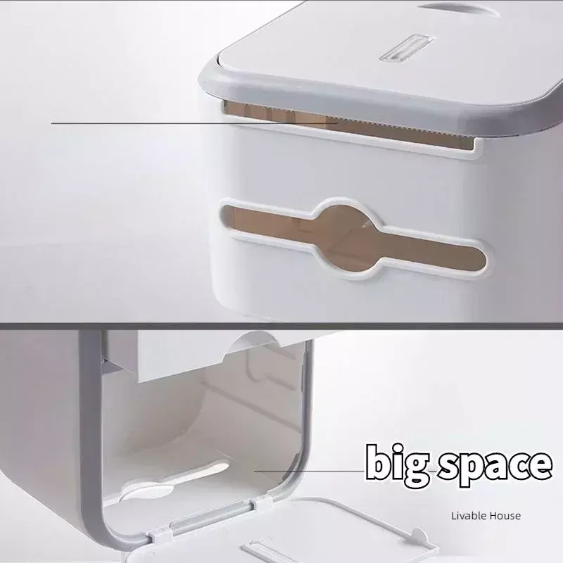 Toilet Kertas Pemegang Kotak Pemegang Kamar Mandi Rak Tahan Air Gulungan Kotak Penyimpanan Tisu Punch-Gratis Dapur Kamar Mandi Penyimpanan Pemegang