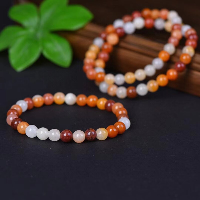 Gobi-cadena de Jade para mujer, brazalete de piedra Natural de colores, pulseras elásticas de piedras preciosas, amuleto, joyería