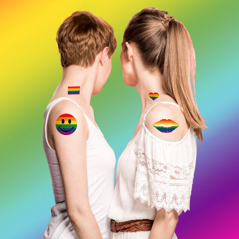 20 pz/set arcobaleno impermeabile tatuaggio adesivo giorno dell'indipendenza adesivi braccio tatuaggio Body Art tatuaggi adesivo temporaneo