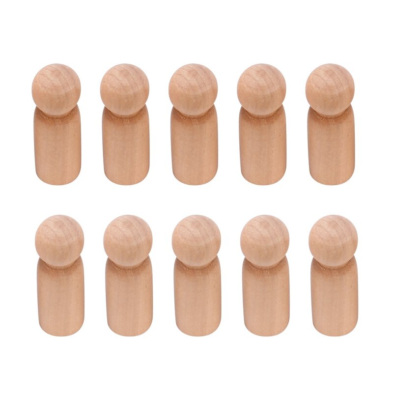 40X Wooden Peg Doll Unfinished Wooden People Plain Blank Bodies Angel Dolls For DIY Craft-Drop Ship