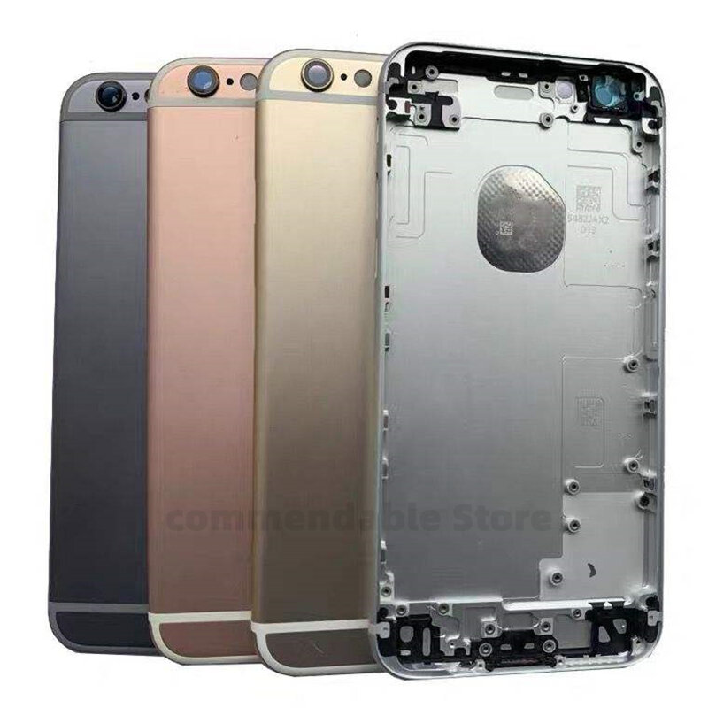Per iPhone 6S custodia posteriore batteria coperchio porta posteriore telaio centrale carcassa corpo nuovo con Logo + con pulsanti laterali + vassoio SIM