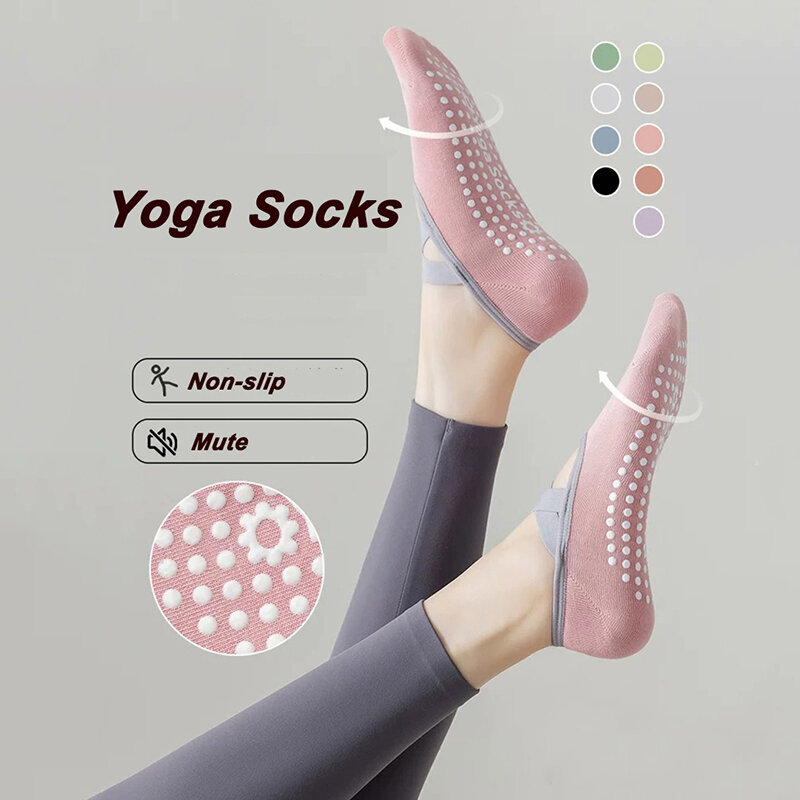 1 paio di calzini da barca da ballo per Yoga da donna pantofola in cotone traspirante calzini corti da Yoga in Silicone antiscivolo Pilates Barre Sport traspirante