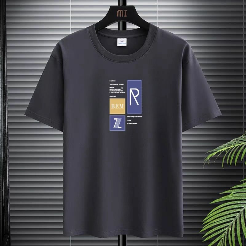 Mode O-hals Losse Print Koreaanse T-Shirt Heren Kleding 2024 Zomer Nieuwe Oversized All-Match Tops Casual T-Shirt