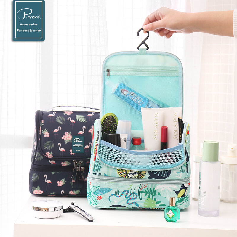 Ladies Portable Cosmetic Bag Large-capacity Travel Washing Bag Makeup Storage Bag Dry And Wet Separation Luxury Women Box