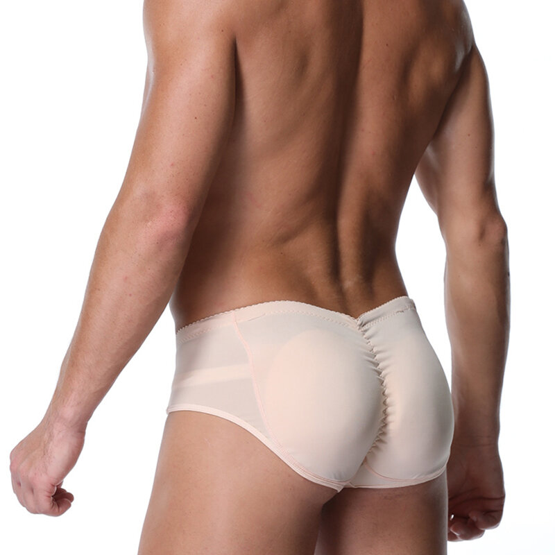 Butt Lifter dos homens cuecas acolchoadas, almofada removível, Hip Enhancer, Shaper controle calcinha, roupa interior