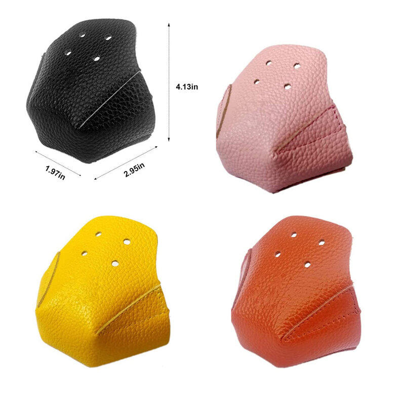 Tapas de cuero antifricción para patinaje, Protector de dedos de los pies, extraíble y lavable, color Naranja, 1 par