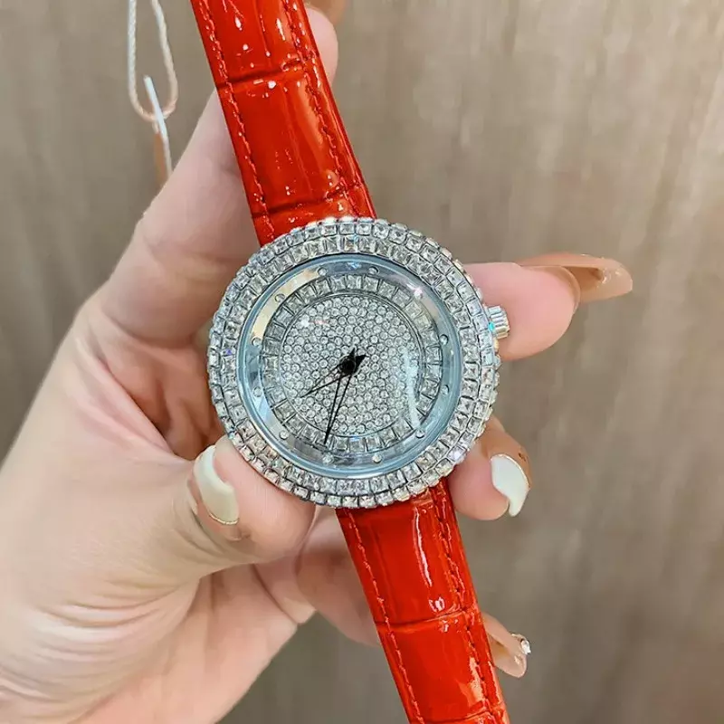 Reloj de cuarzo con diamantes giratorios para Mujer, Correa minimalista de lujo, regalo de moda para chica