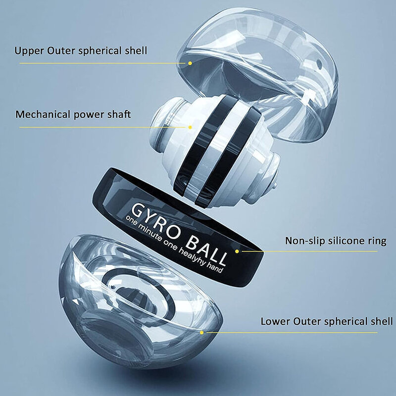 Self-Starting Wrist Gyro Ball Power Trainer Ball Wrist Strengthening Device Forearm Exerciser Strengthen Arms Fingers Muscles
