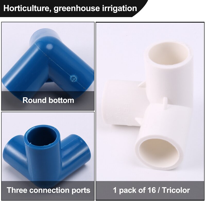 16 pz plastica PVC 20Mm tubo connettore a t giunto a 3 vie per irrigazione giardino irrigazione tubo adattatore parti del tubo strumenti