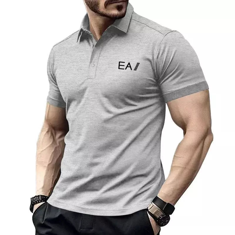 Camisa polo clássica masculina de manga curta, gola de botões, super grande, top de verão, casual, S-4XL, novo