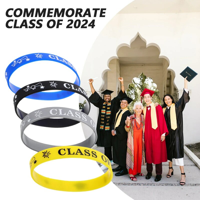 Class 2024 Wristbands Graduation Silicone Wristbands Class 2024 Celebrating Bracelets