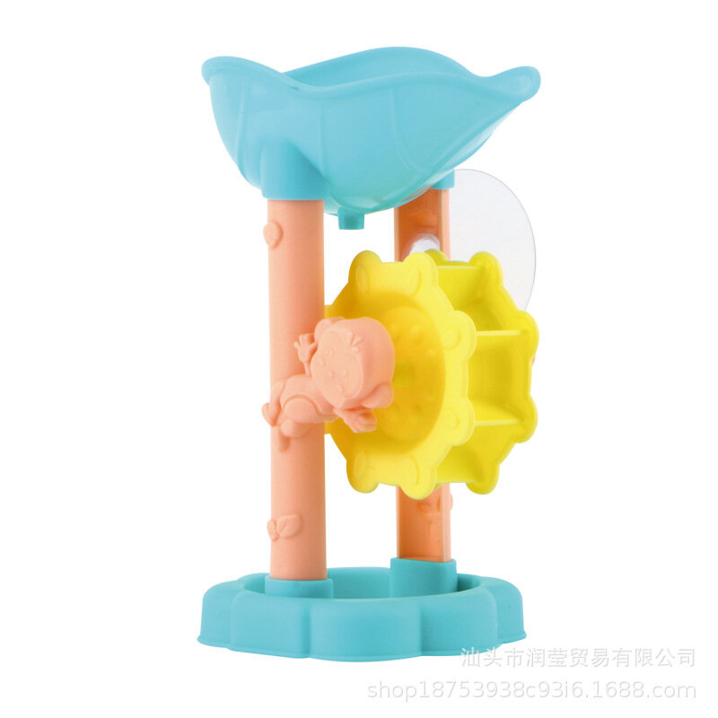 Set mainan menyenangkan waktu mandi untuk balita, bebek berbunyi, roda air berputar dan lainnya