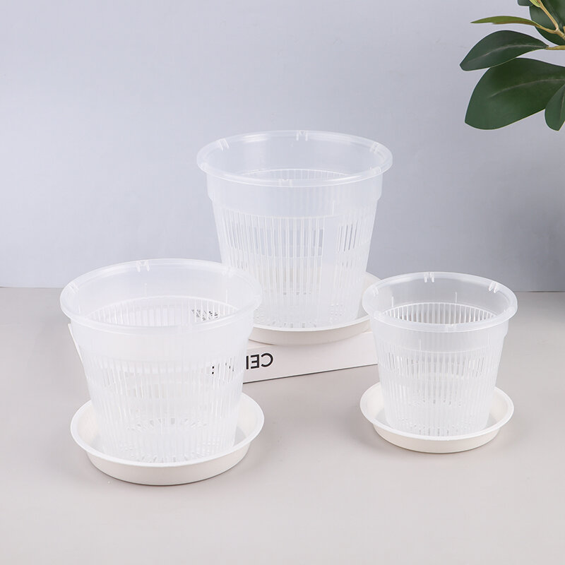 Mesh Pot Root Control Transparent Flowerpot For Orchid Flower Breathable Growth Container Drainage Hole Orchid Pot