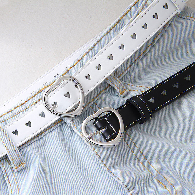 New Love Buckle Hollow Belt With Suit Coat Jeans Women's Waistband Simple Decorative Casual Versatile Belt Accessories