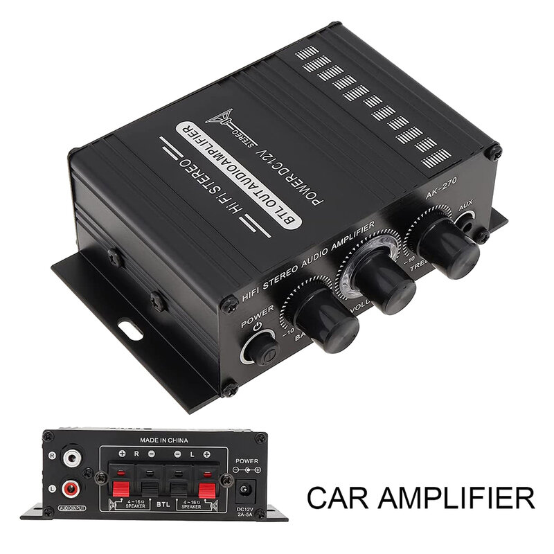 Amplificador de poder audio do karaoke, cinema em casa, 2 canais, classe D, USB, SD, entrada AUXILIAR