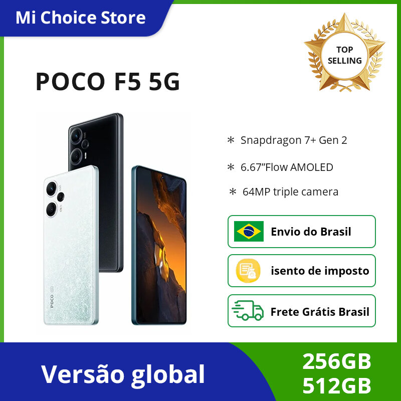 IVA-smartphone POCO F5 versión Global, Snapdragon 7 + Gen 2, ocho núcleos, Pantalla AMOLED de 120Hz, Triple cámara de 64MP, 67W, NFC
