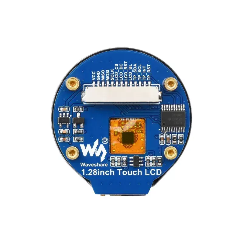 1.28inch Round LCD Display Module with Touch Panel, 240×240 Resolution, IPS, SPI And I2C Communication