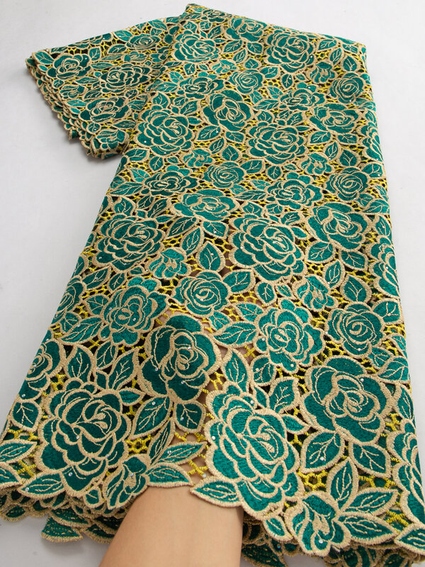 Кружевная ткань 2024, высококачественный африканский гипюр, кружевная ткань, нигерийское водорастворимое кружево для шитья женских стандартных платьев TY3572