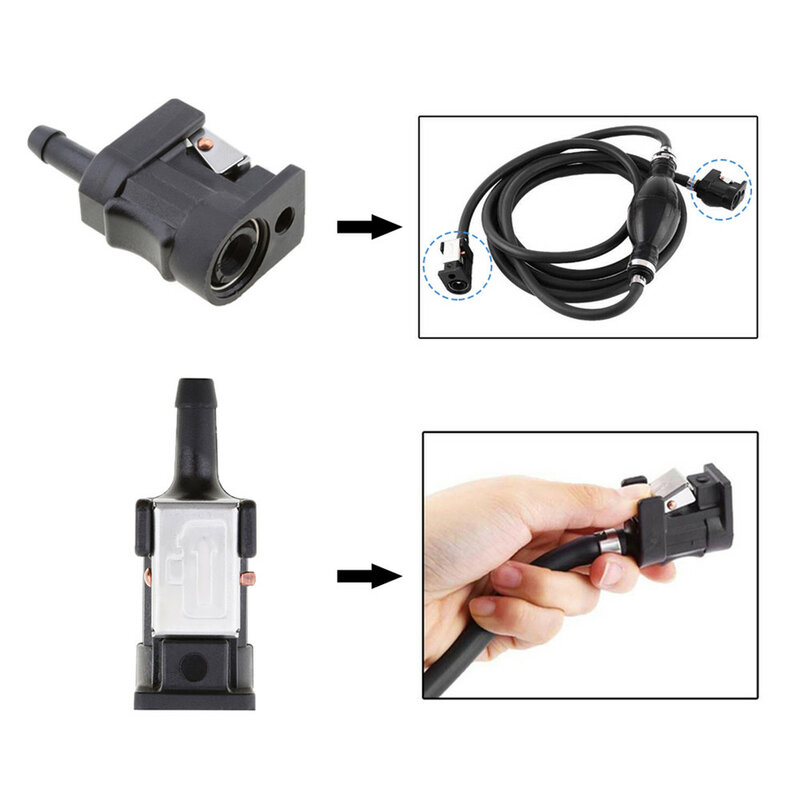 Fuel Line Connector Outboard ​for Yamaha Motor Boat Accessories 1/4 ″ 6mm Male 5/16 ″ 8mm Female Hose Fitting Pipe Adapter Joint