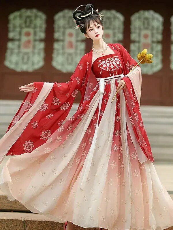 Traje chinês antigo para mulheres, vestido de fada hanfu, terno Tang elegante para meninas, fantasia nobre de princesa, dança folclórica