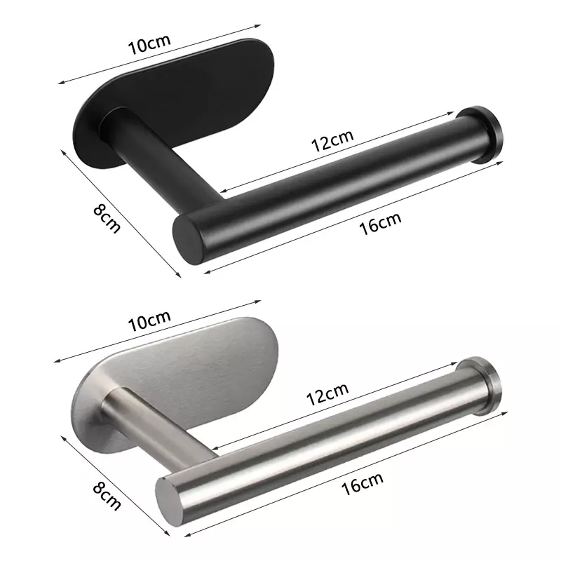 No Punching Wall Mounted Toilet Paper Holder Rustproof Anticorrosion Stainless Steel Bathroom Kitchen Roll Paper Toilet Holder