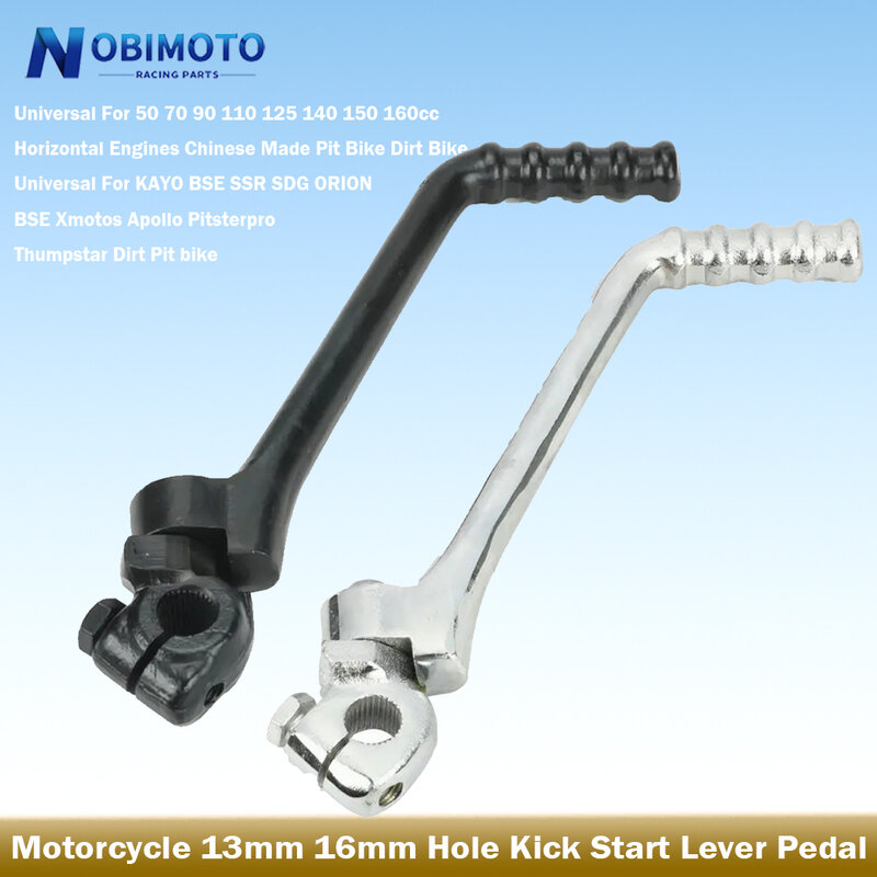 NOBIMOTO-13mm 16Mm Hole Kick Start Hendel Pedaal Voor 50cc 70cc 90cc 110cc 125cc 140cc 150cc 160cc Kayo Ssr Sdg Bse Crosspitmotor