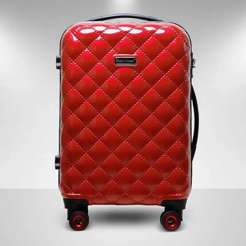 Fashion Diamond Design Rolling Luggage 20 Inch Trendy Version Student Password Trolley Suitcase Carry Ons