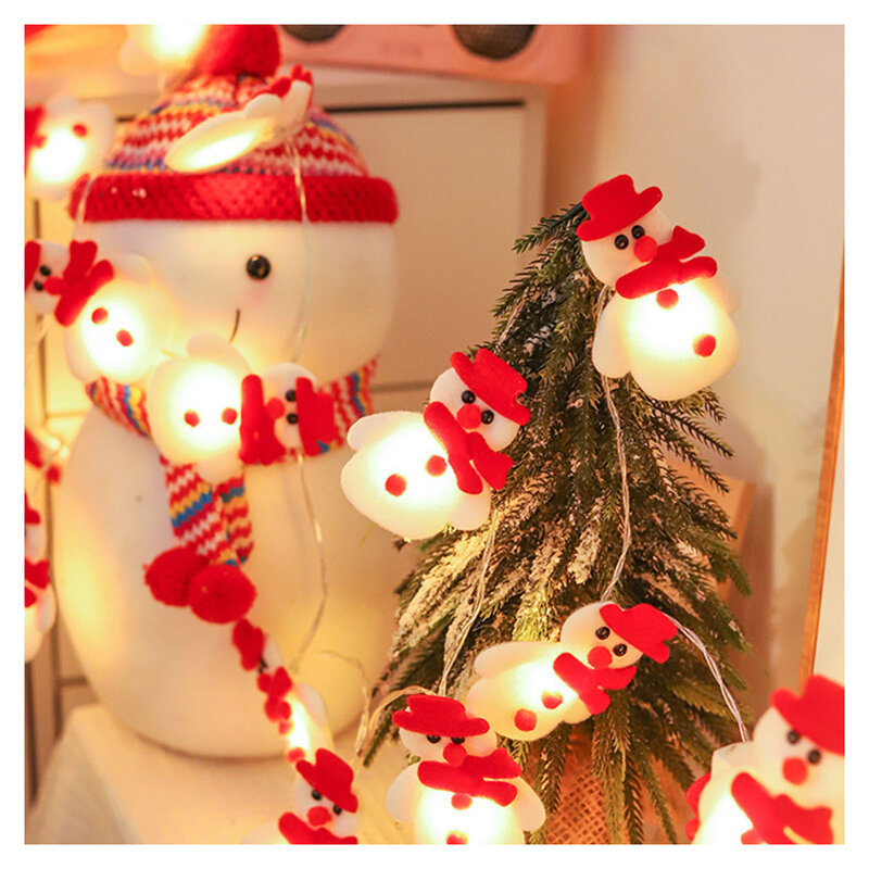 Natal Plush Doll String Lights, Cheio de Sentido Atmosfera Quente, Festas Temáticas