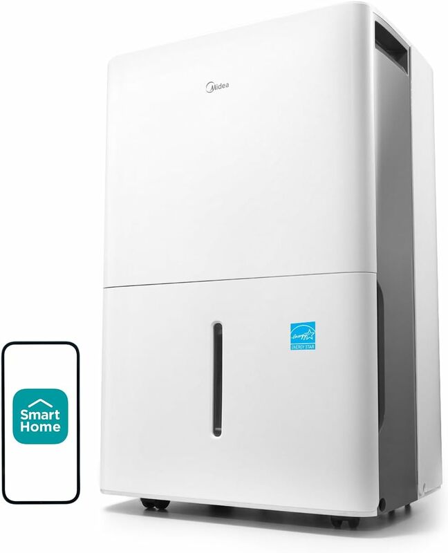 Midea 4,500 Sq. Ft. Energy Star Certified Dehumidifier With Reusable Air Filter 50 Pint 2019 DOE (Previously 70 Pint) -Ideal For