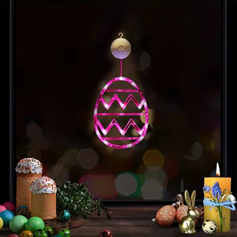 Светильники в форме яйца на присоске для пасхи, прочные простые праздничные светильники, декор для настенных балконов
