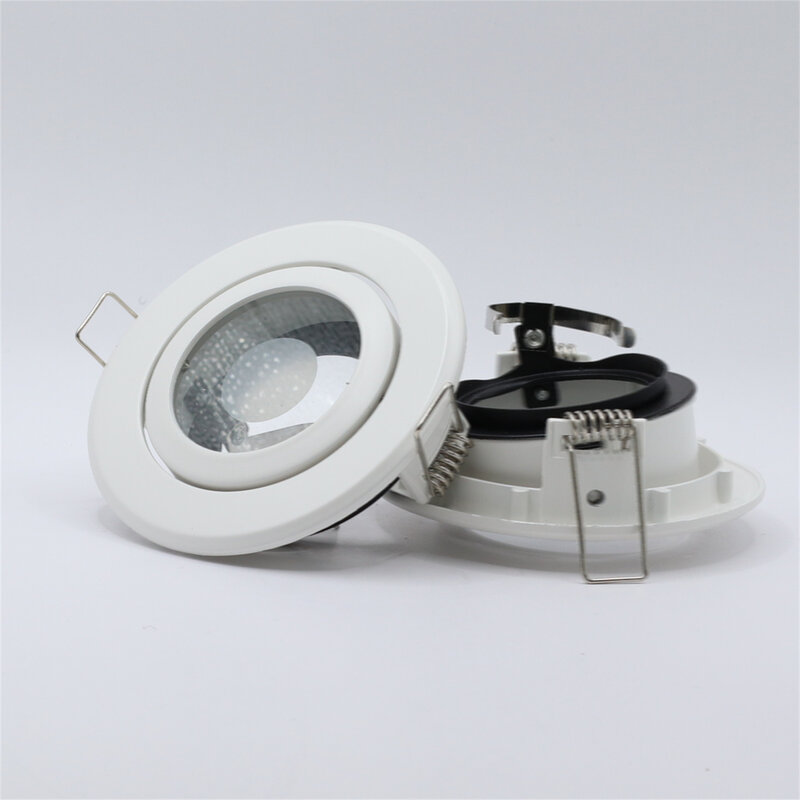 Frame Cut-Out 85mm Adjustable Round Waterproof Recessed Ceiling GU10 MR16 Lamp Holder Degree Rotation